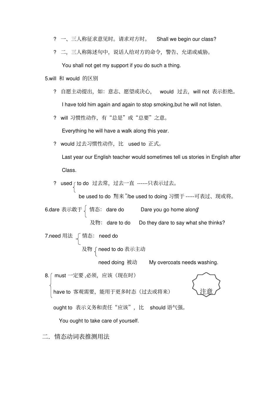 情态动词讲解及练习题_第2页