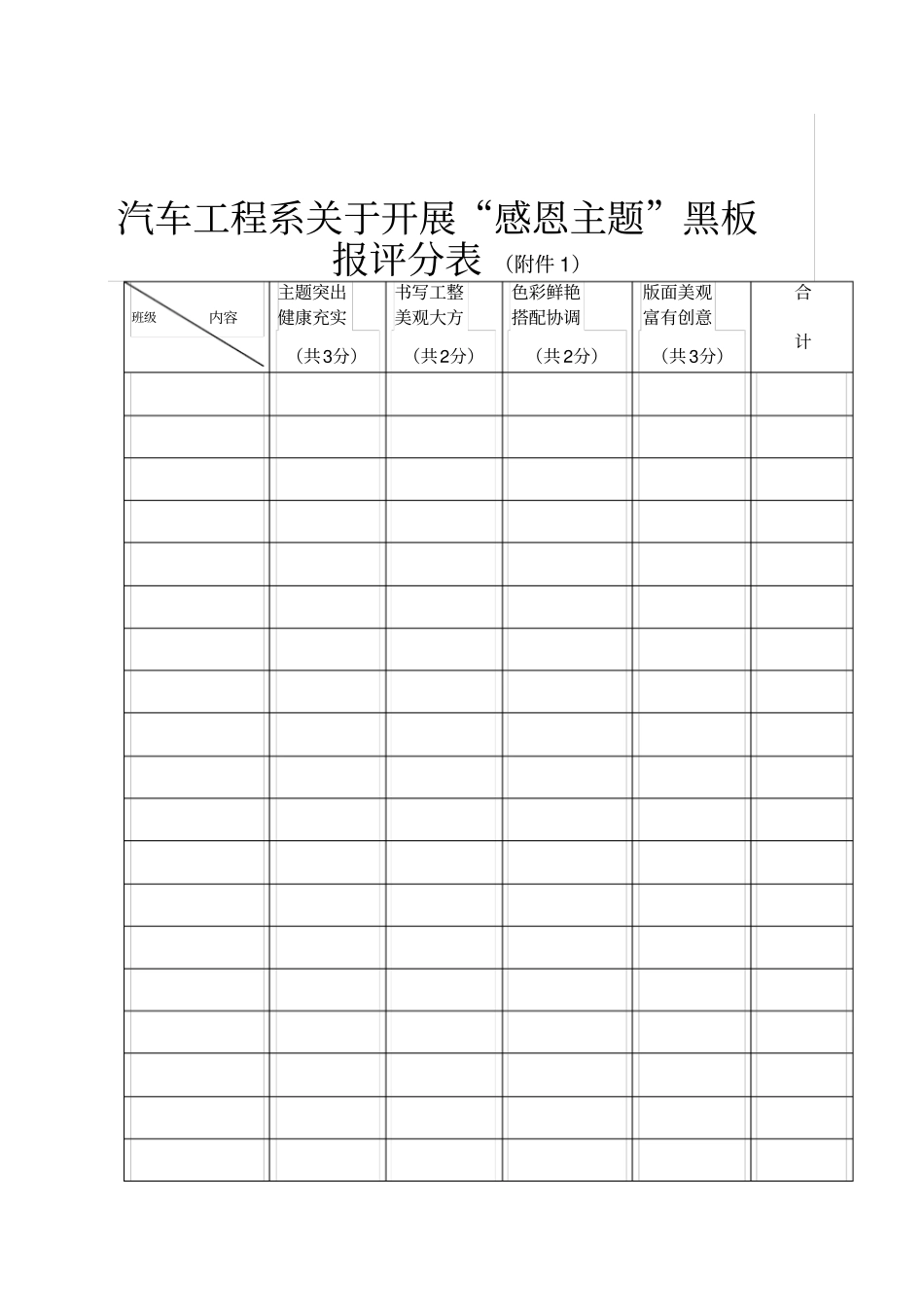 感恩主题黑板报评比方案_第2页