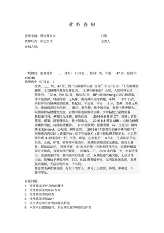 慢性鼻窦炎,鼻息肉疾病查房