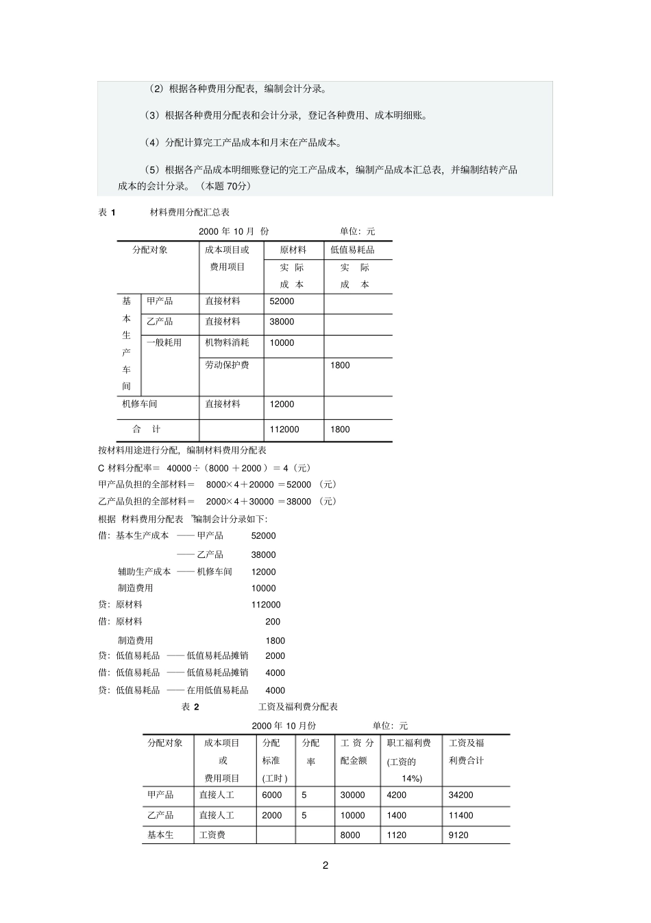 成本会计任务4_第2页