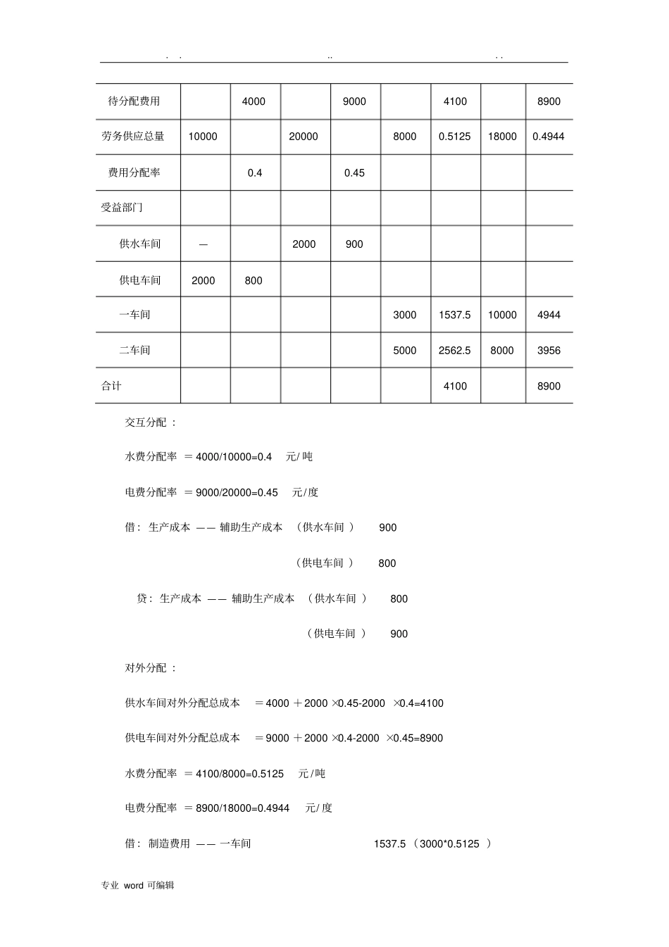 成本会计练习题2答案_第3页