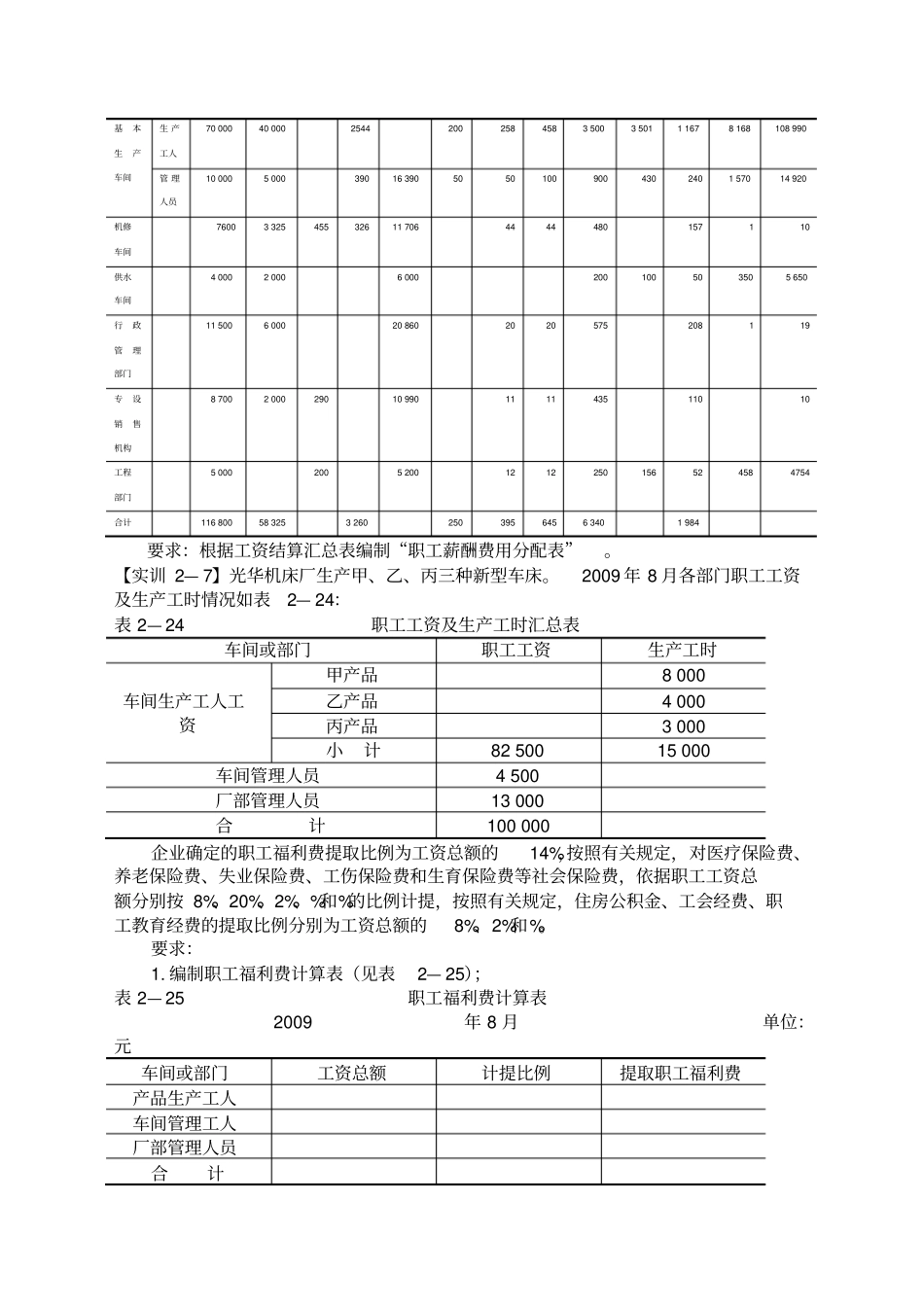 成本会计实训答案_第3页