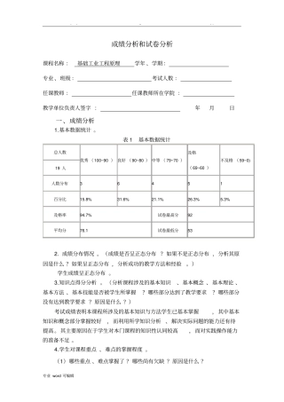成绩分析和试卷分析报告
