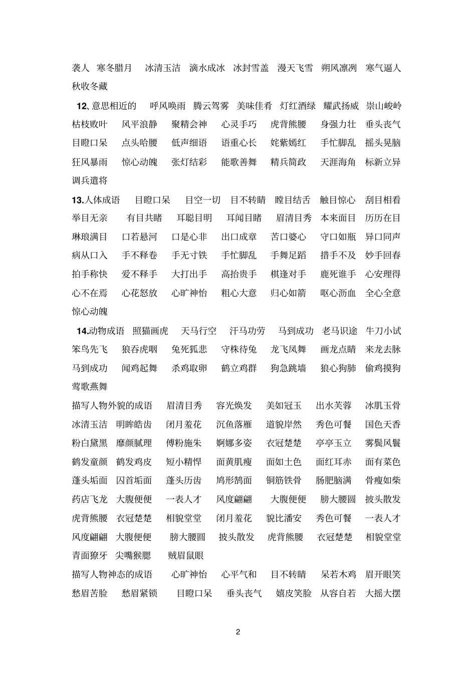成语归类复习_第2页