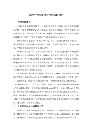 生物质发电报告