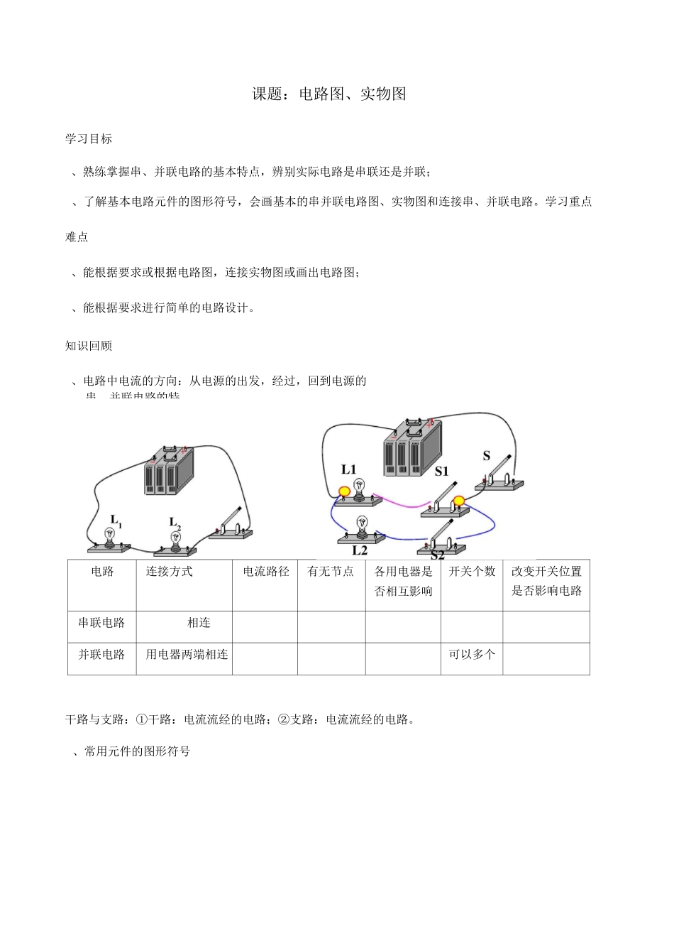电路图实物图画法_第1页