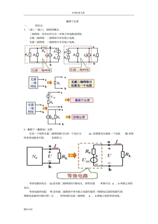 戴维南定理地解析汇报与练习