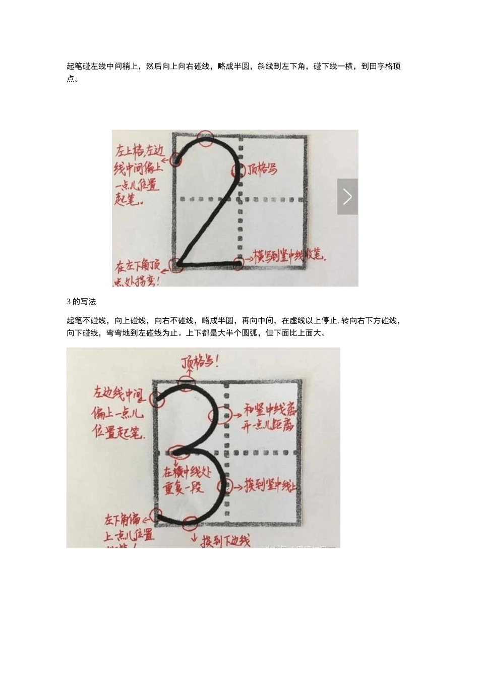 数字书写规范笔顺 幼儿 小学 学写数字_第2页