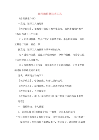 运用的信息技术工具