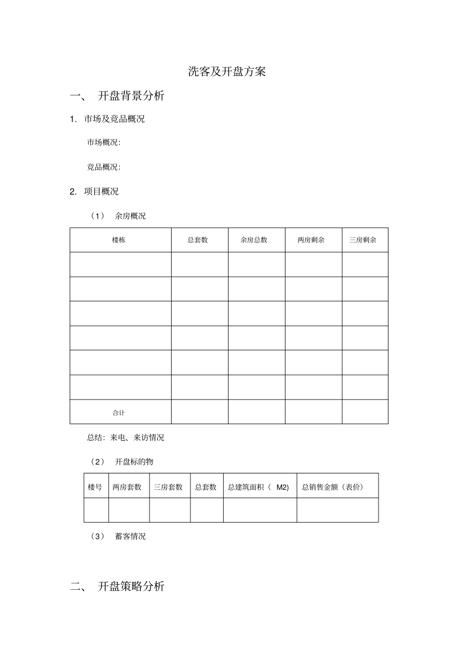 房地产开盘方案思路整理_第1页