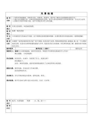 风景线描教案