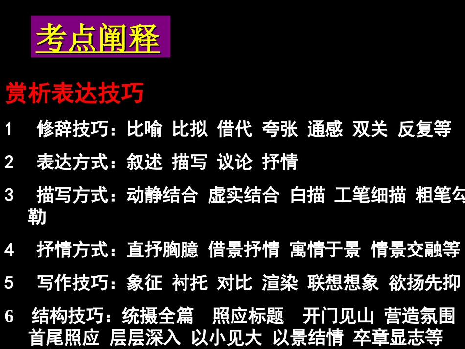 2011高考诗歌鉴赏——表达技巧_第3页