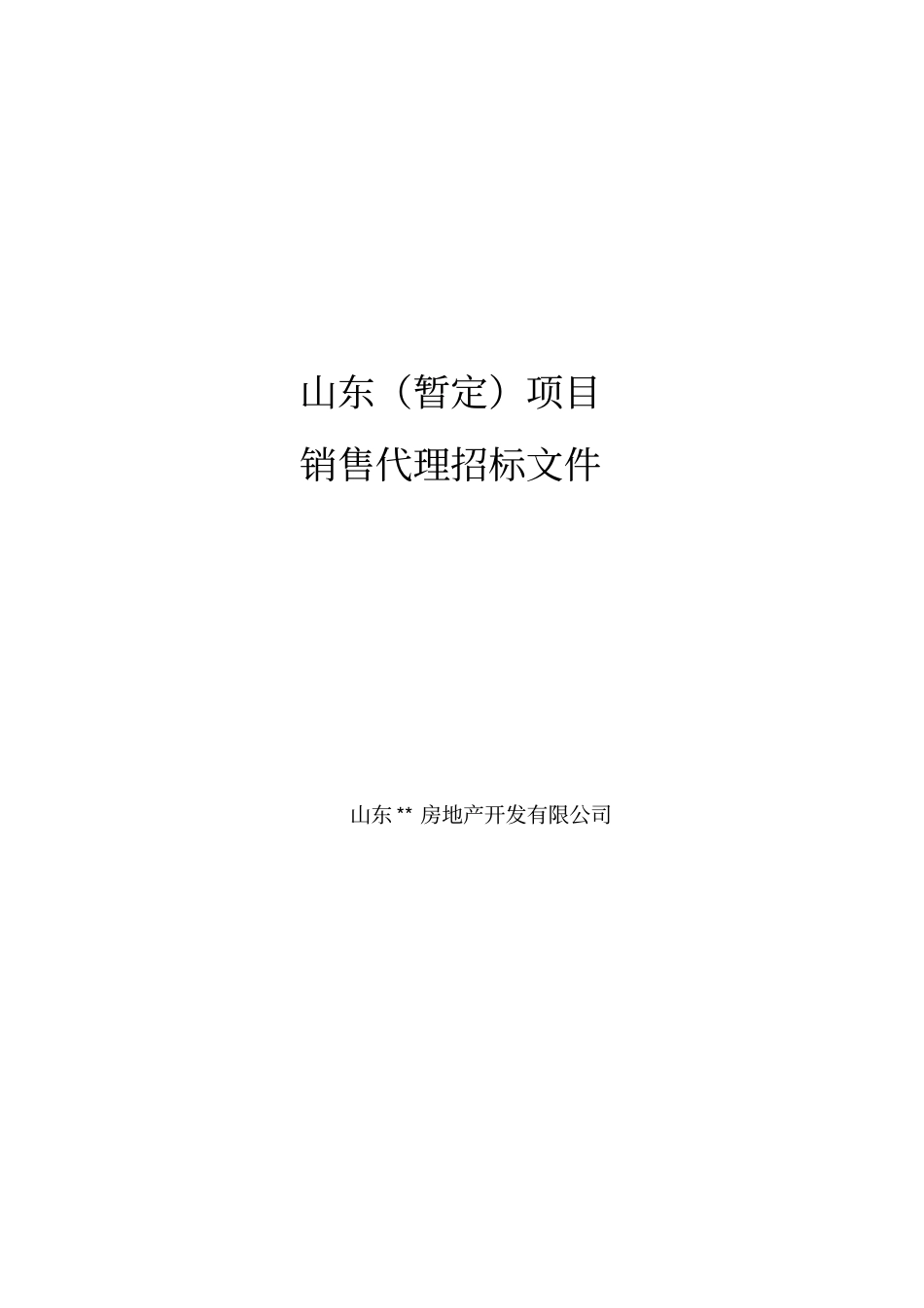 房地产项目销售代理招标文件_第1页