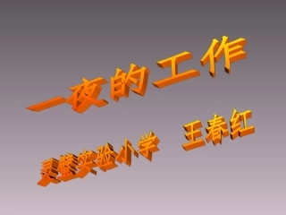 一夜的工作PPT