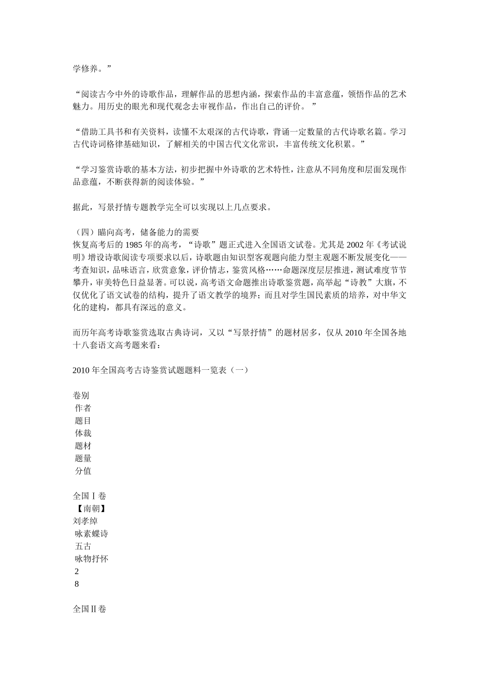 高中语文“写景抒情”诗词赏析教学研究_第2页