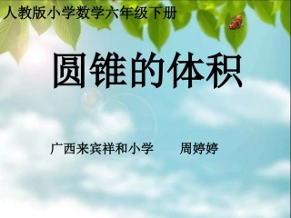 人教版小学数学六年级下册《圆锥的体积》课件