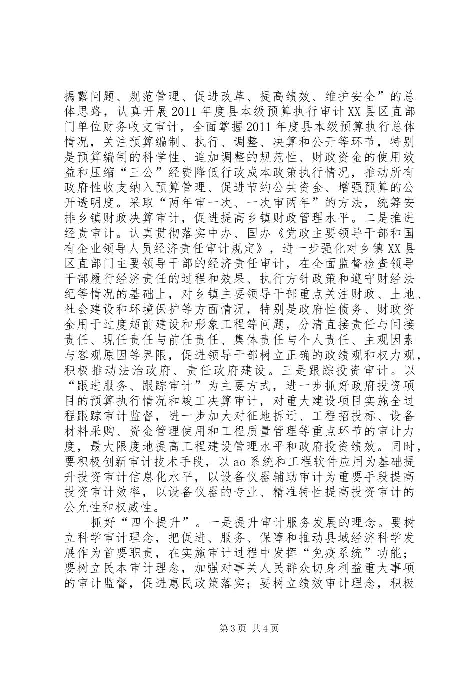 审计局长在务虚大会讲话发言_第3页