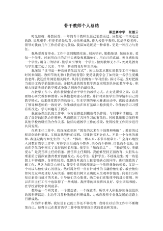 骨干教师个人总结