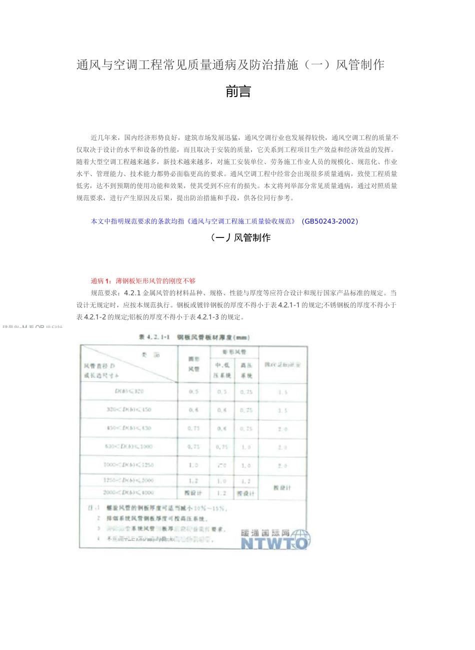 通风与空调工程常见质量通病及防治措施讲解_第1页