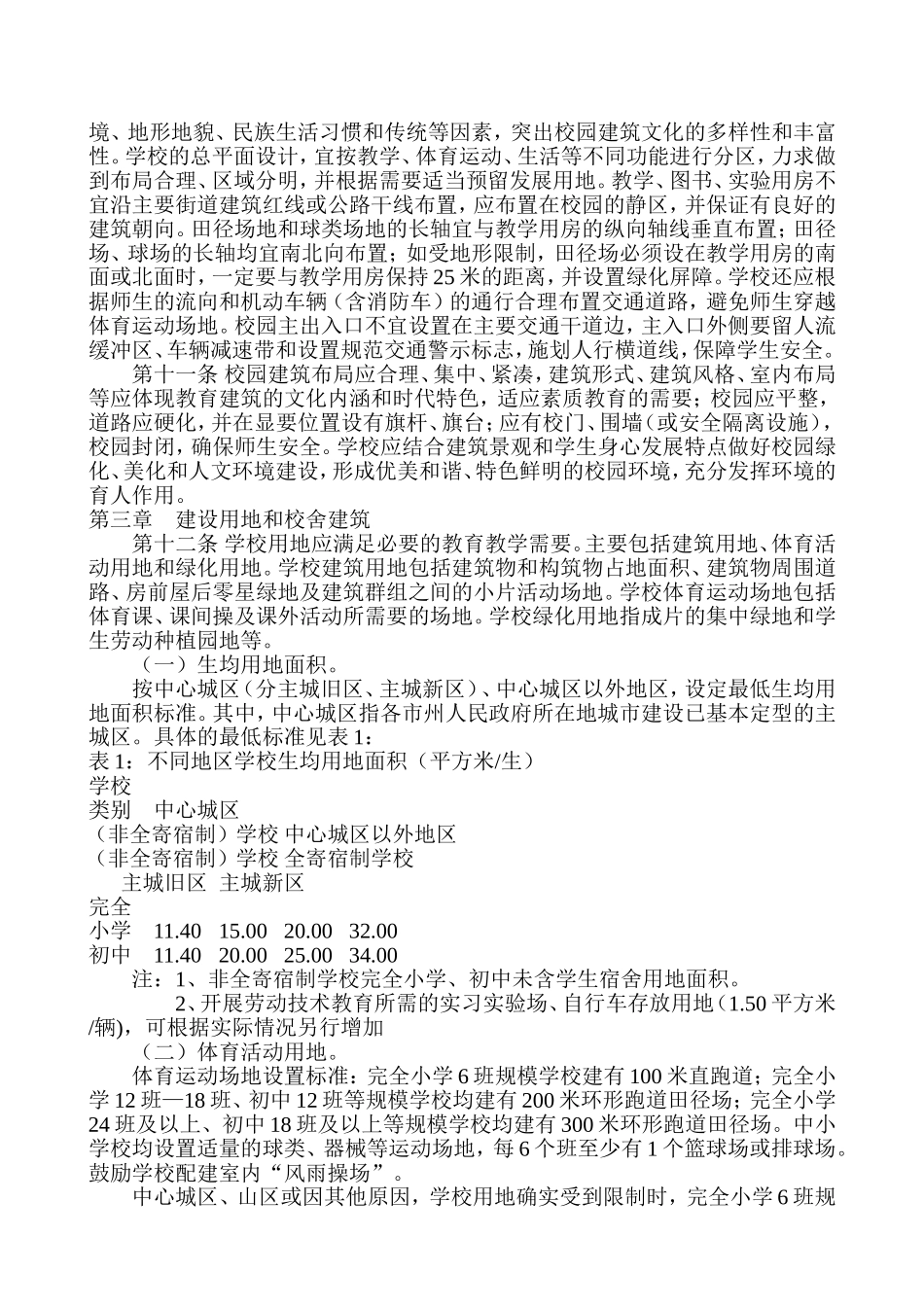 甘肃省义务教育学校办学基本标准_第2页
