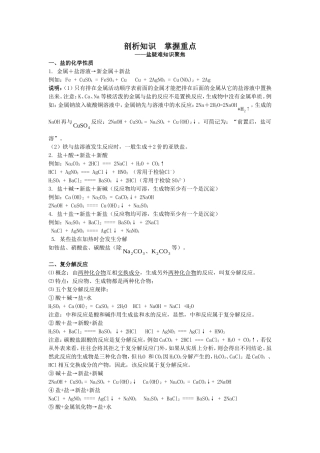 剖析知识掌握重点——盐疑难知识聚焦