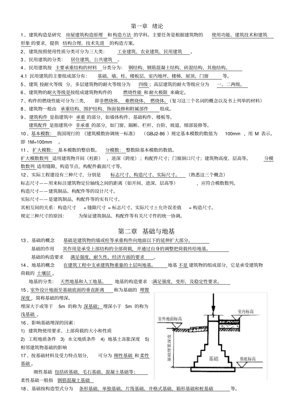 房屋建筑工程概论房屋建筑构造自考08984复习资料_第1页