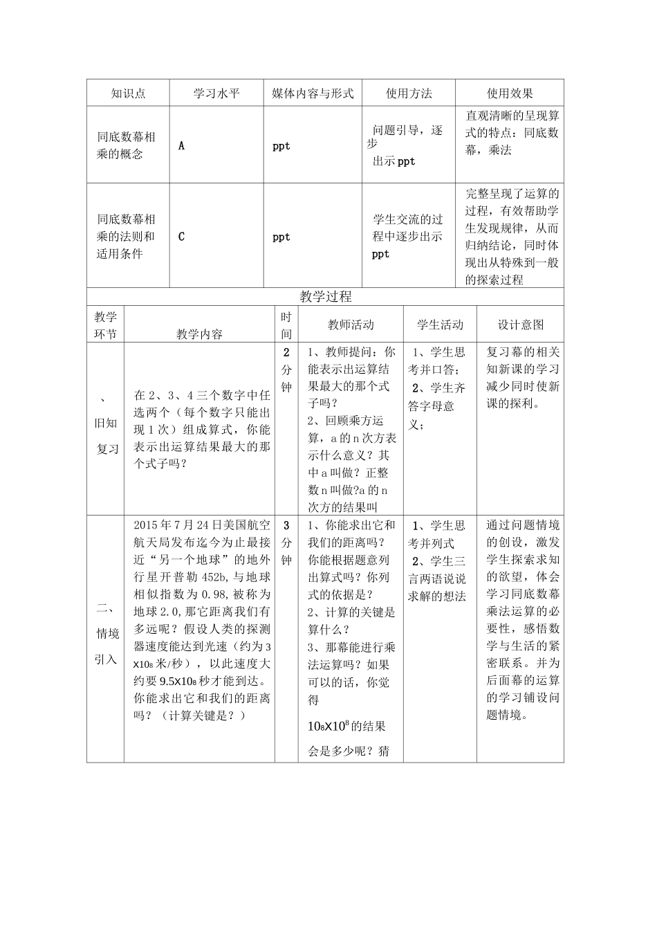 同底数幂的乘法优质课教案_第2页