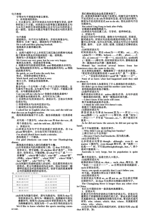 中考英语专题复习---句子类型(2)