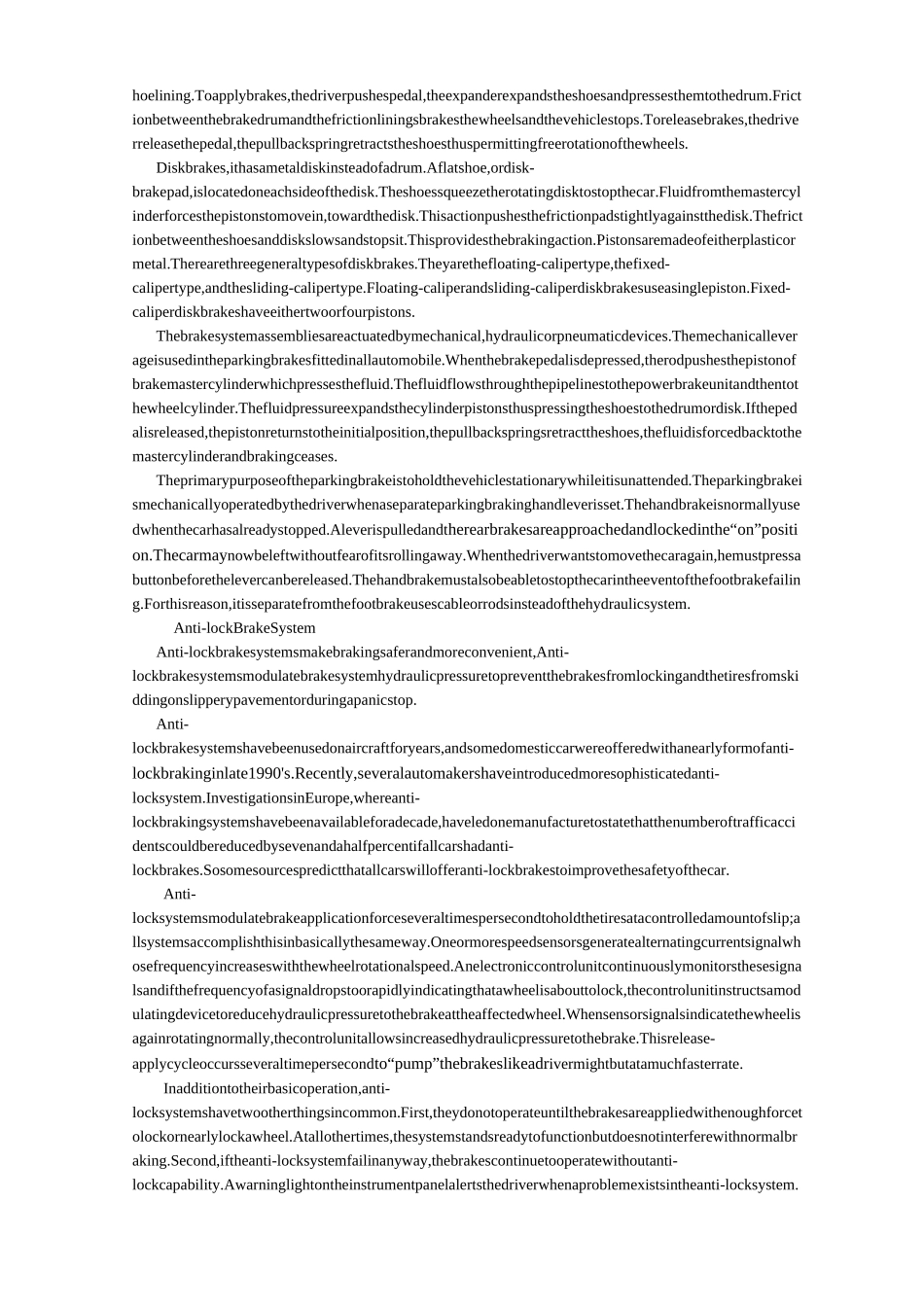 (完整版)汽车制动系统英文文献及翻译)_第2页