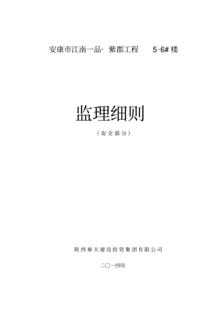 房建安全监理细则范本剖析