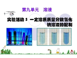 实验活动5一定溶质质量分数氯化钠溶液的配制