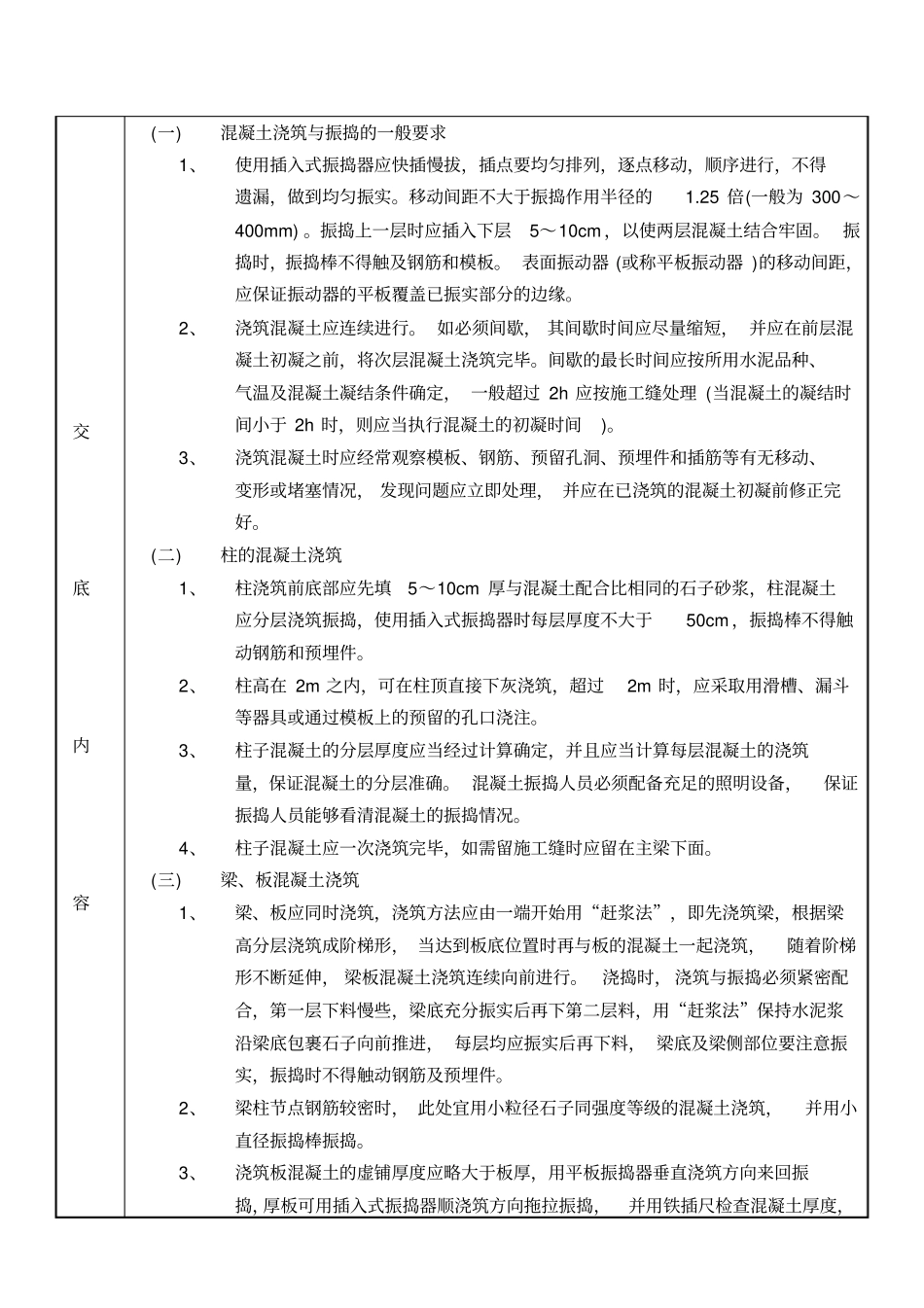 房建施工混凝土工程技术交底书_第2页