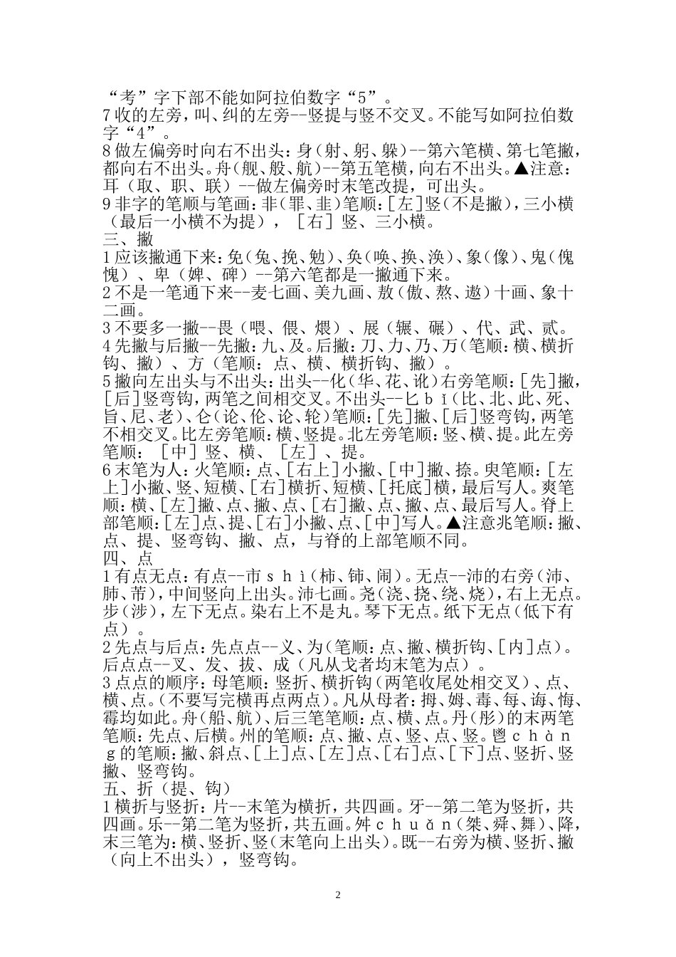 笔画笔顺易错字集锦_第2页