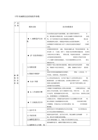 手麻软件技术参数