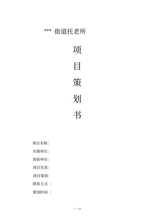 托老项目立项方案