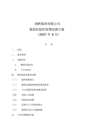 扬帆的集团化组织管理模式