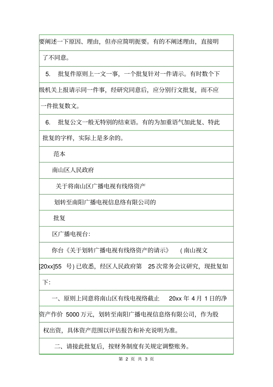 批复的格式范文批复_第2页