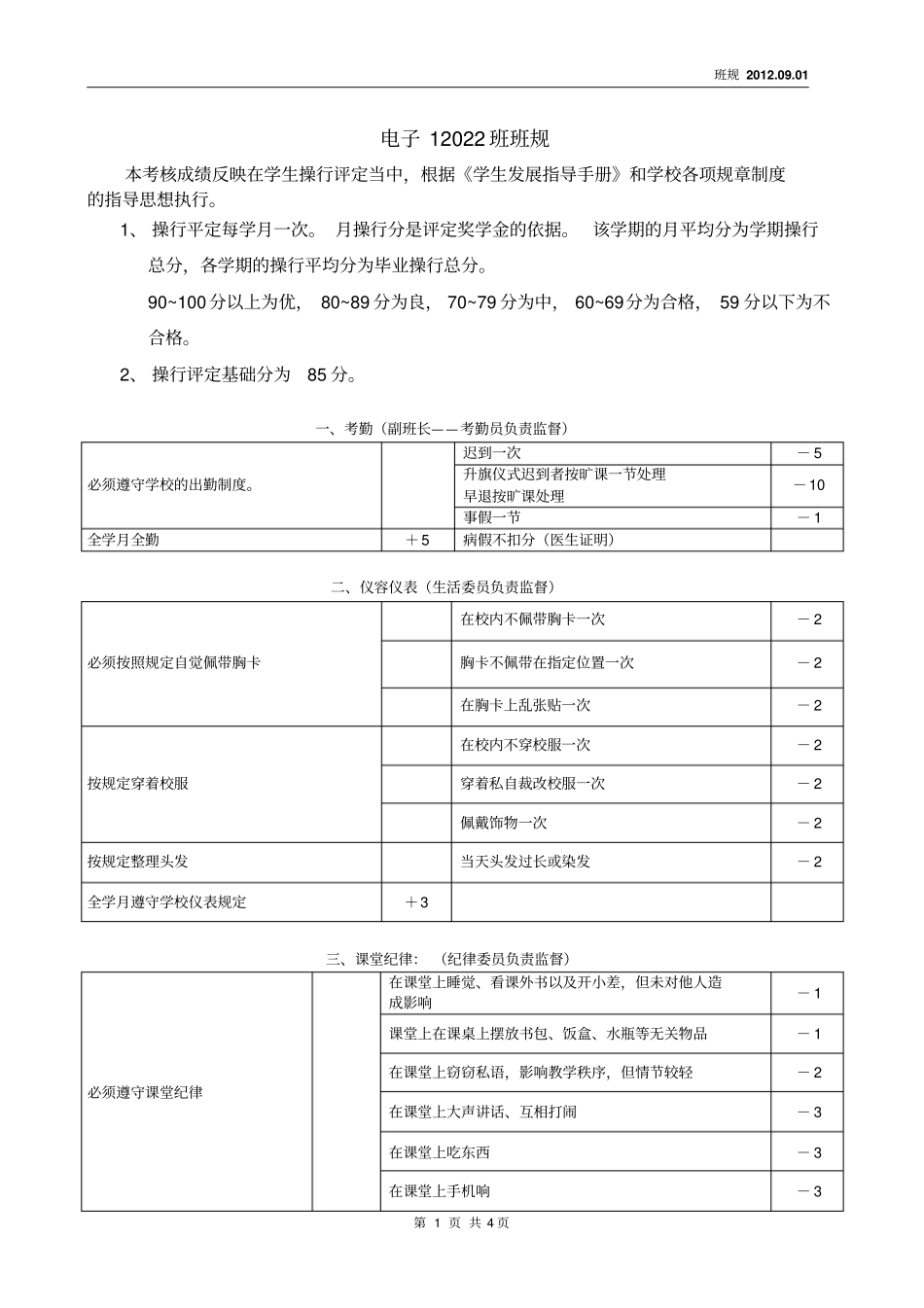 技工学校班规_第1页