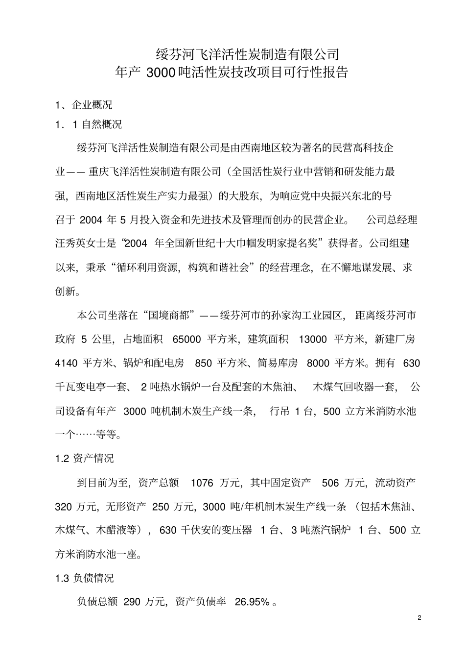 技改项目可行性报告_第2页