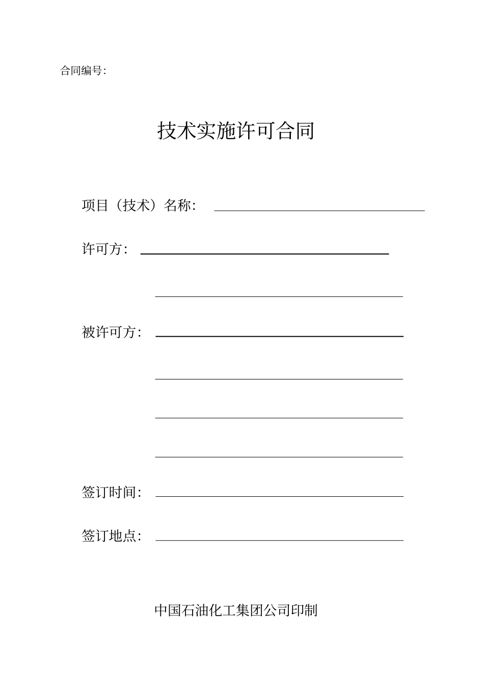 技术实施许可合同_第1页