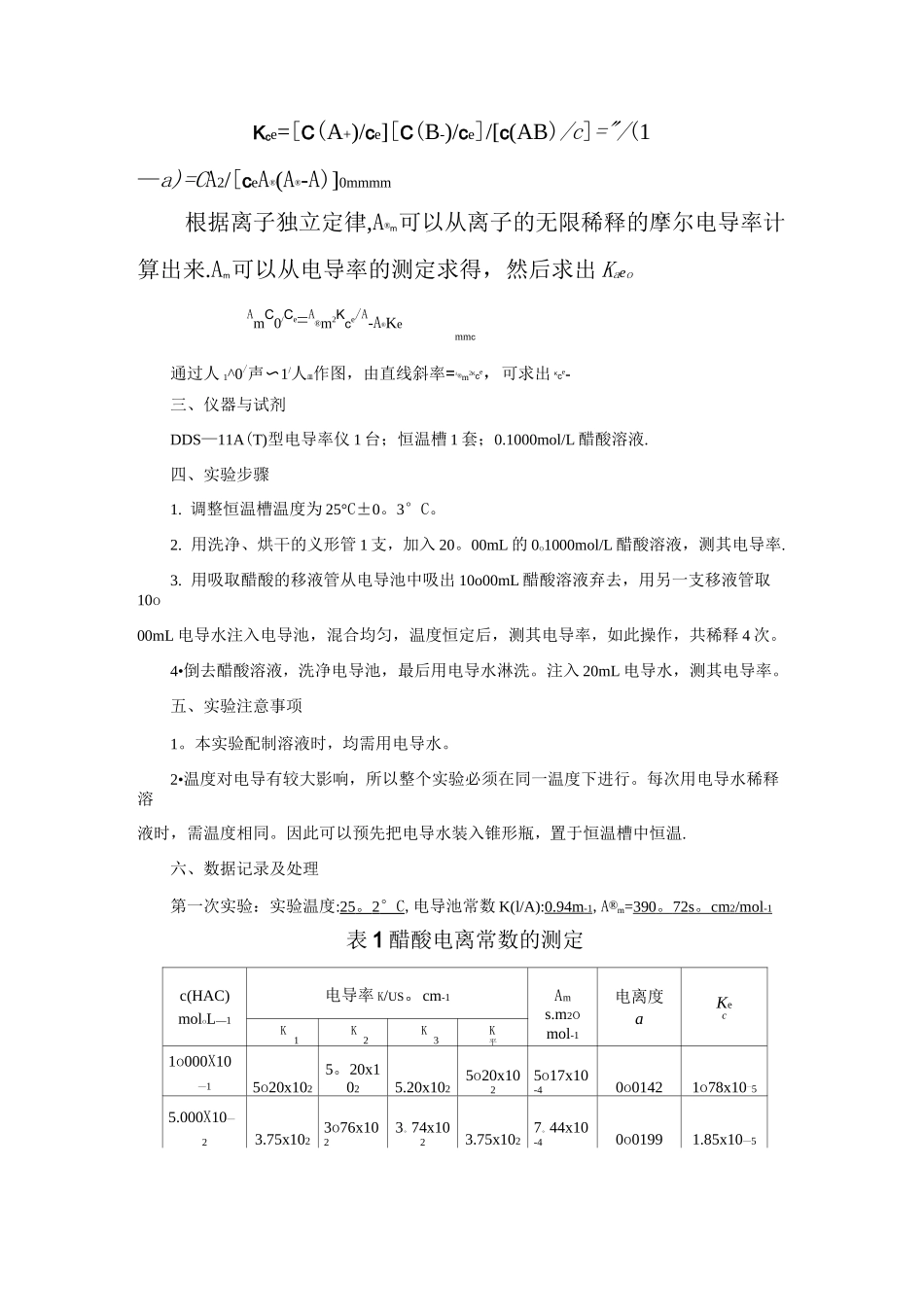 电导法测定弱电解质的电离平衡常数及数据处理_第2页