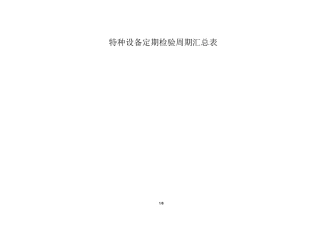 特种设备定期检验周期汇总表