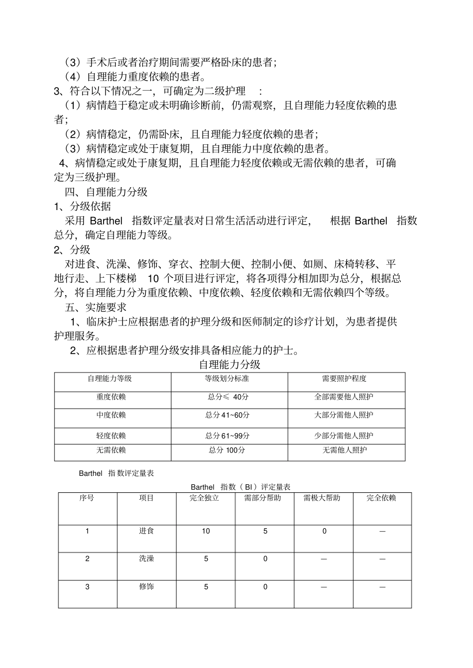 护理分级标准_第2页
