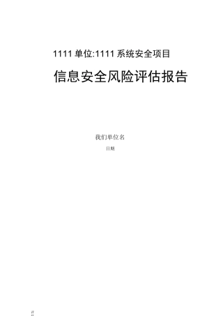 信息安全风险评估报告模板