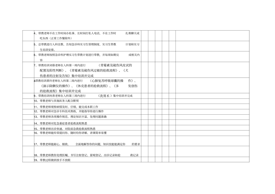 护理实习生对临床带教评价表_第3页