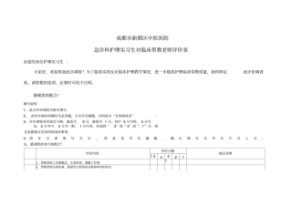 护理实习生对临床带教评价表