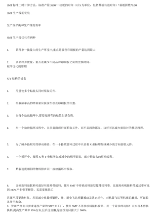 SMT品质效率提升方法