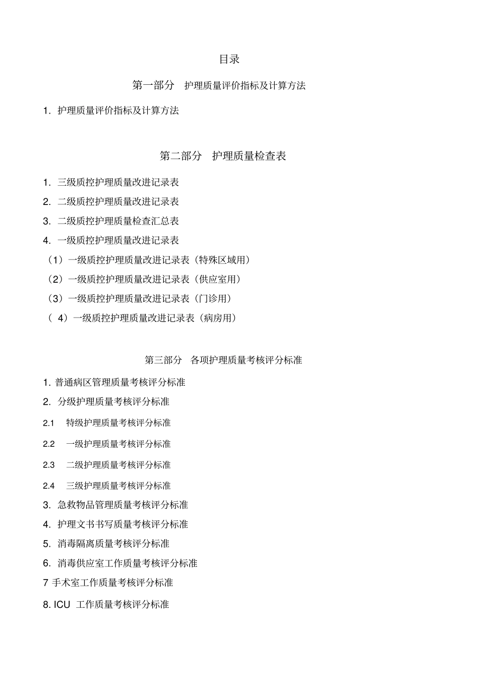 护理质量检查表及标准_第1页