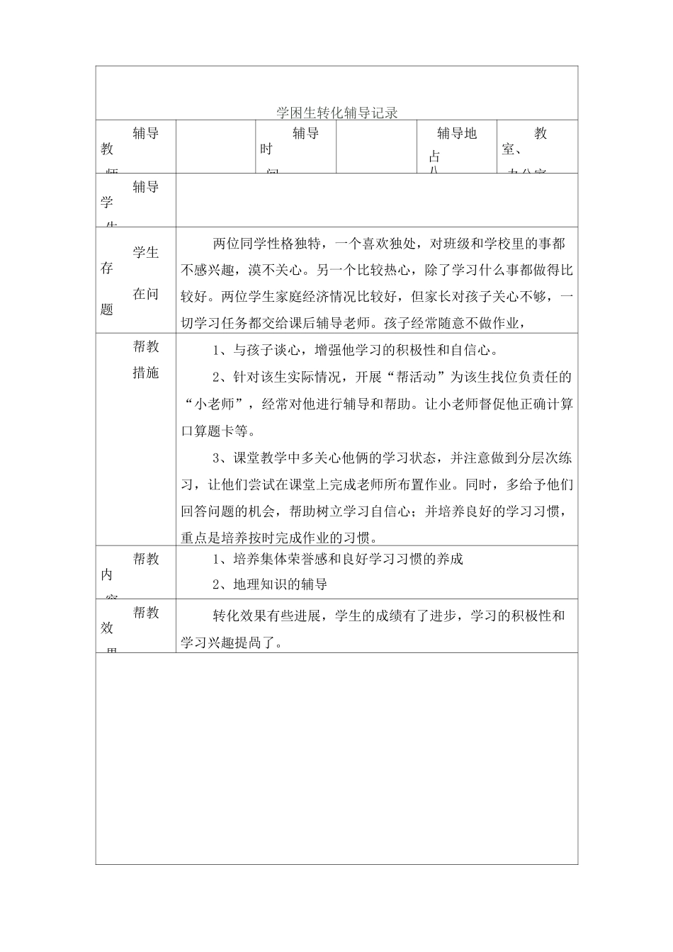 学困生转化辅导记录模版_第3页