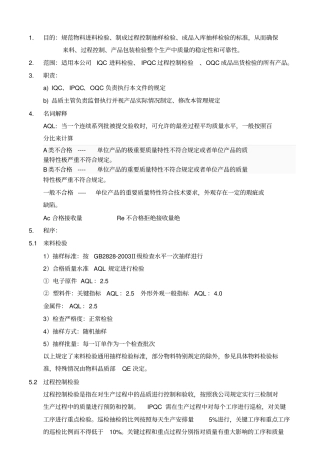 抽样检验作业规范